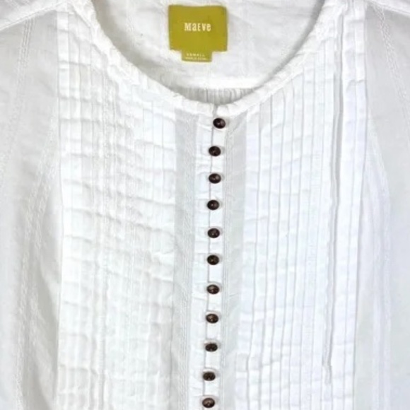 Maeve Tops - LIKE NEW! Women's Maeve Off White Pleated Boho Blouse - XS